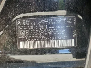 2006 BMW 3 Series 325i z VIN WBAVB13576PT24671, wystawiony jako Copart lot #56490285 z przebiegiem 99 604 mil mil oraz Szkoda całkowita • Salvage title. Historia ofert i sprzedaży dostępna na DreamBid. Obrazek 12.