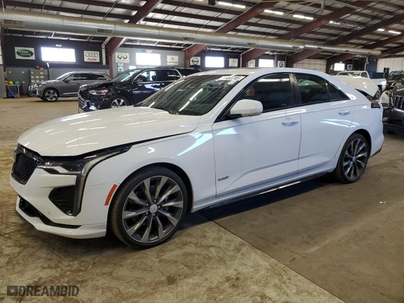 2022 Cadillac CT4-V with VIN 1G6DH5RL5N0115708, listed as a Copart auction lot 47453785 with 47,152 mi miles and Clean Title. Bid and sale history available at carsss.com. Image 1.