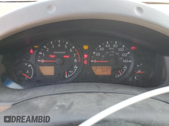 2005 Nissan Xterra S with VIN 5N1AN08W35C606554, listed as a Copart auction lot 47247745 with 181,480 mi miles and Salvage Title. Bid and sale history available at DreamBid. Image 9.