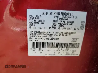 2014 Ford Explorer XLT z VIN 1FM5K8D80EGB18655, wystawiony jako Copart lot #84671014 z przebiegiem 168 282 mil mil oraz Szkody całkowita. Historia ofert i sprzedaży dostępna na DreamBid. Obrazek 13.