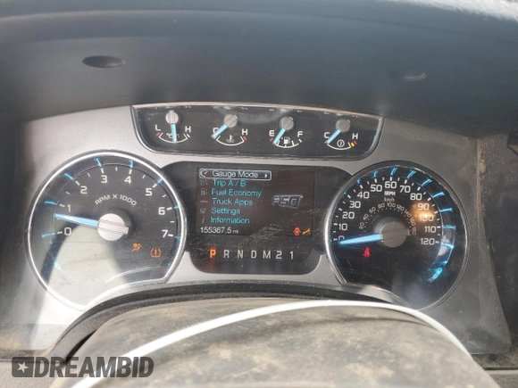 2011 Ford F-150 XLT with VIN 1FTFW1ET1BFD29677, listed as a Copart auction lot 54727835 with 155,367 mi miles and Salvage title. Bid and sale history available at DreamBid. Image 9.