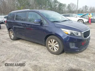 2018 Kia Sedona LX with VIN KNDMB5C15J6352017, listed as a IAAI auction lot 41787590 with 110,159 mi miles. Bid and sale history available at carsss.com. Image 1.