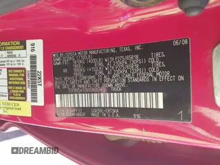 2008 Toyota Tundra z VIN 5TFBV54128X080074, wystawiony jako IAAI lot #42227681 z przebiegiem 176 042 mil mil oraz . Historia ofert i sprzedaży dostępna na DreamBid. Obrazek 9.