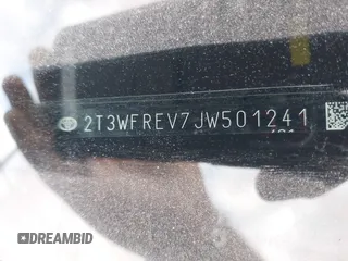 2018 Toyota RAV4 XLE с VIN 2T3WFREV7JW501241, выставлен на аукционе IAAI как лот 42134328 с пробегом 56 536 миль миль и . История ставок и продаж доступна на DreamBid. Изображение 9.