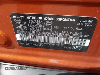 2021 Mitsubishi Outlander ES z VIN JA4APUAU2MU008117, wystawiony jako IAAI lot #42198069 z przebiegiem 55 784 mil mil oraz . Historia ofert i sprzedaży dostępna na DreamBid. Obrazek 9.