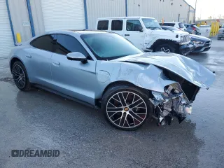 2021 Porsche Taycan with VIN WP0AA2Y14MSA18735, listed as a Copart auction lot 43588095 with Not Provided miles and Salvage Title. Bid and sale history available at DreamBid. Image 4.
