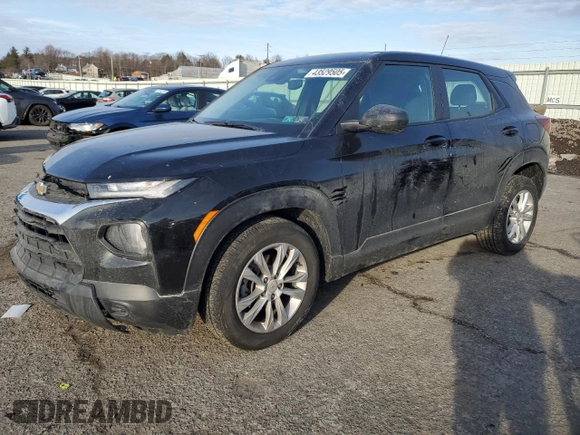 2021 Chevrolet TrailBlazer LS with VIN KL79MNSL0MB122381, listed as a Copart auction lot 43529505 with 46,860 mi miles and Salvage Title. Bid and sale history available at carsss.com. Image 1.