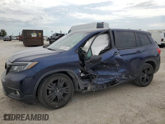 2019 Honda Passport Sport z VIN 5FNYF7H24KB010017, wystawiony jako Copart lot #69218244 z przebiegiem 76 540 mil mil oraz Szkoda całkowita • Salvage title. Historia ofert i sprzedaży dostępna na DreamBid. Obrazek 1.