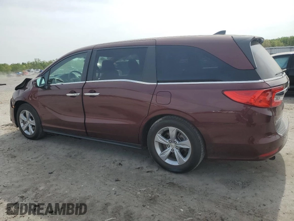 2018 Honda Odyssey EX with VIN 5FNRL6H58JB040766, listed as a Copart auction lot 54702055 with 98,445 mi miles and Salvage title. Bid and sale history available at DreamBid. Image 2.