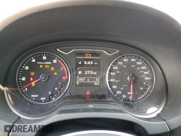 2016 Audi A3 with VIN WAUG7GFF2G1036563, listed as a Copart auction lot 68126464 with 123,657 mi miles and Salvage title. Bid and sale history available at DreamBid. Image 9.