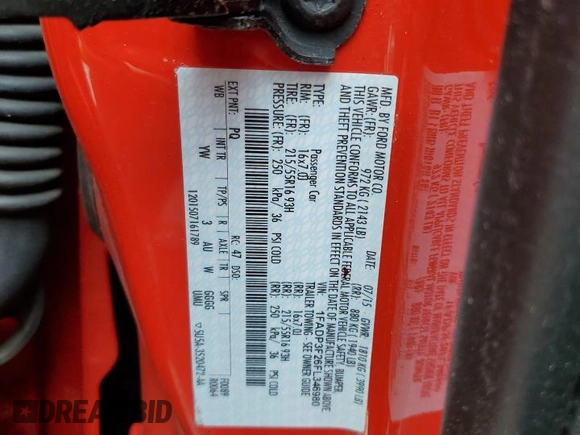 2015 Ford Focus SE with VIN 1FADP3F26FL346980, listed as a Copart auction lot 64567065 with 83,127 mi miles and Salvage title. Bid and sale history available at DreamBid. Image 12.