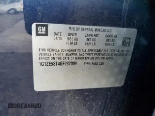 2016 Chevrolet Malibu LT with VIN 1G1ZE5ST4GF282009, listed as a Copart auction lot 81620874 with 142,811 mi miles and Salvage Title. Bid and sale history available at DreamBid. Image 12.