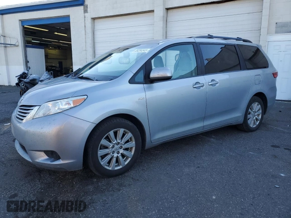 2017 Toyota Sienna LE with VIN 5TDJZ3DC0HS177477, listed as a Copart auction lot 89284545 with 94,598 mi miles and Salvage Title. Bid and sale history available at carsss.com. Image 1.