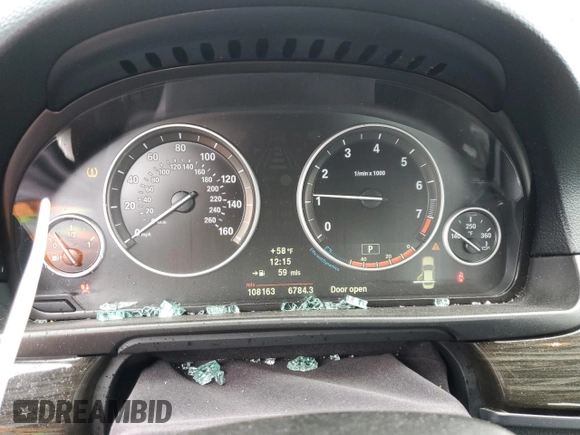 2013 BMW 5 Series 535i with VIN WBAFR7C50DC826588, listed as a Copart auction lot 43291135 with 108,163 mi miles and Salvage Title. Bid and sale history available at DreamBid. Image 9.