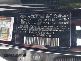 2023 Hyundai Elantra SEL with VIN KMHLM4AG3PU382611, listed as a IAAI auction lot 41540855 with 31,390 mi miles and . Bid and sale history available at DreamBid. Image 9.