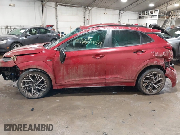 2022 Hyundai Kona N Line with VIN KM8K3CA39NU771109, listed as a IAAI auction lot 41509985 with 21,231 mi miles. Bid and sale history available at carsss.com. Image 15.