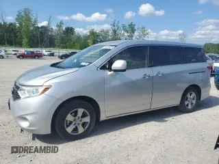 2014 Nissan Quest S with VIN JN8AE2KPXE9108547, listed as a Copart auction lot 61921425 with 110,005 mi miles and Salvage title. Bid and sale history available at DreamBid. Image 1.