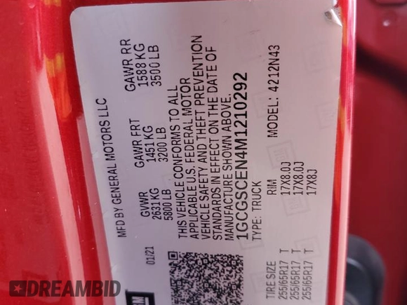 2021 Chevrolet Colorado 2WD LT с VIN 1GCGSCEN4M1210292, выставлен на аукционе Copart как лот 49714505 с пробегом 96 725 миль миль и Списание • Salvage title. История ставок и продаж доступна на DreamBid. Изображение 13.