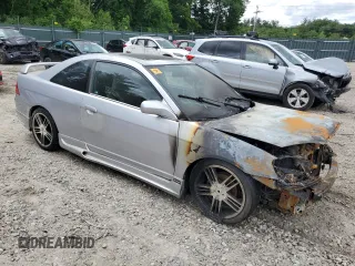 2001 Honda Civic EX with VIN 1HGEM21901L072434, listed as a Copart auction lot 58235774 with 0 mi miles and Salvage Title. Bid and sale history available at carsss.com. Image 4.