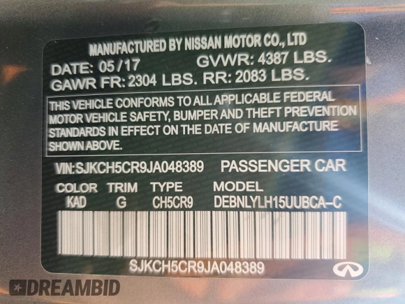 2018 Infiniti QX30 Premium with VIN SJKCH5CR9JA048389, listed as a Copart auction lot 51253414 with 62,644 mi miles and Salvage Title. Bid and sale history available at carsss.com. Image 12.
