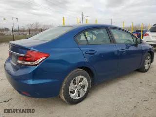 2013 Honda Civic Sdn LX with VIN 19XFB2F51DE079601, listed as a Copart auction lot 49495795 with 177,386 mi miles and Salvage Title. Bid and sale history available at carsss.com. Image 3.