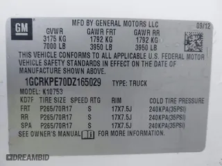 2013 Chevrolet Silverado 1500 Work Truck with VIN 1GCRKPE70DZ165029, listed as a IAAI auction lot 41038004 with 263,102 mi miles. Bid and sale history available at carsss.com. Image 9.