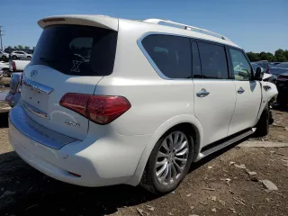 2016 Infiniti QX80 with VIN JN8AZ2NE5G9121014, listed as a Copart auction lot 60242204 with 118,575 mi miles and Salvage Title. Bid and sale history available at carsss.com. Image 3.