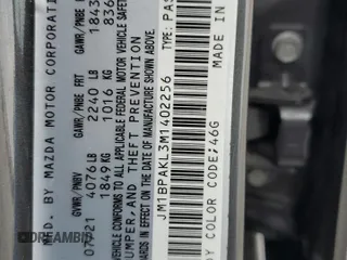 2021 Mazda 3 Select with VIN JM1BPAKL3M1402256, listed as a Copart auction lot 44114205 with 38,915 mi miles and Salvage Title. Bid and sale history available at carsss.com. Image 12.