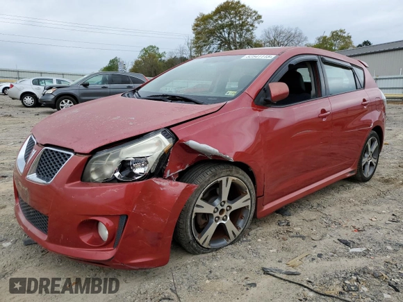 2009 Pontiac Vibe GT with VIN 5Y2SR67049Z412616, listed as a Copart auction lot 52541115 with 99,608 mi miles and Salvage Title. Bid and sale history available at carsss.com. Image 1.