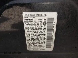 2009 Nissan Rogue SL with VIN JN8AS58T69W329875, listed as a IAAI auction lot 42139623 with 250,567 mi miles and . Bid and sale history available at DreamBid. Image 9.