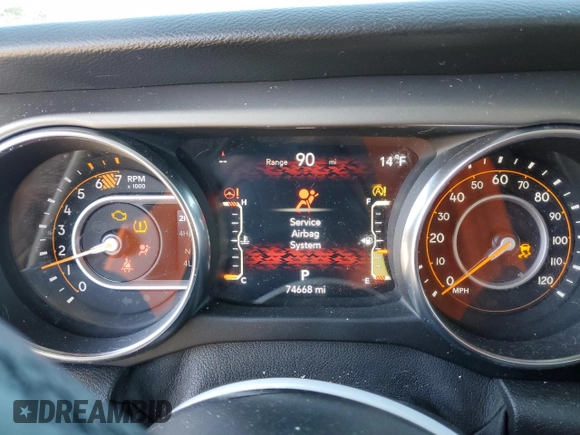 2020 Jeep Wrangler Sport S с VIN 1C4GJXAN4LW350067, выставлен на аукционе Copart как лот 89329535 с пробегом 74 668 миль миль и Списание • Salvage title. История ставок и продаж доступна на DreamBid. Изображение 9.