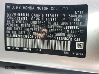 2018 Honda Clarity Plug-In Hybrid Touring with VIN JHMZC5F36JC012567, listed as a Copart auction lot 78663714 with 45,210 mi miles and Salvage Title. Bid and sale history available at carsss.com. Image 13.