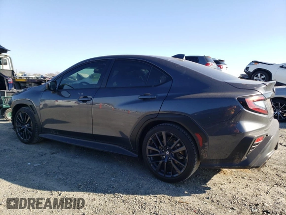 2023 Subaru WRX Premium with VIN JF1VBAF6XP9822947, listed as a Copart auction lot 89000695 with 22,797 mi miles and Salvage Title. Bid and sale history available at carsss.com. Image 2.