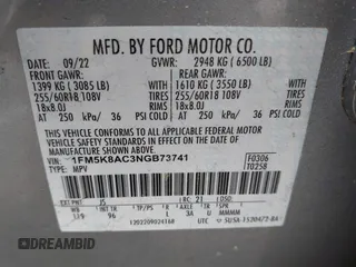 2022 Ford Police Interceptor с VIN 1FM5K8AC3NGB73741, выставлен на аукционе IAAI как лот 42068914 с пробегом 50 875 миль миль и . История ставок и продаж доступна на DreamBid. Изображение 9.