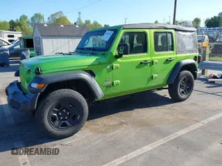 2018 Jeep Wrangler Unlimited Sport S z VIN 1C4HJXDG8JW287876, wystawiony jako IAAI lot #41990385 z przebiegiem 43 420 mil mil oraz . Historia ofert i sprzedaży dostępna na DreamBid. Obrazek 2.