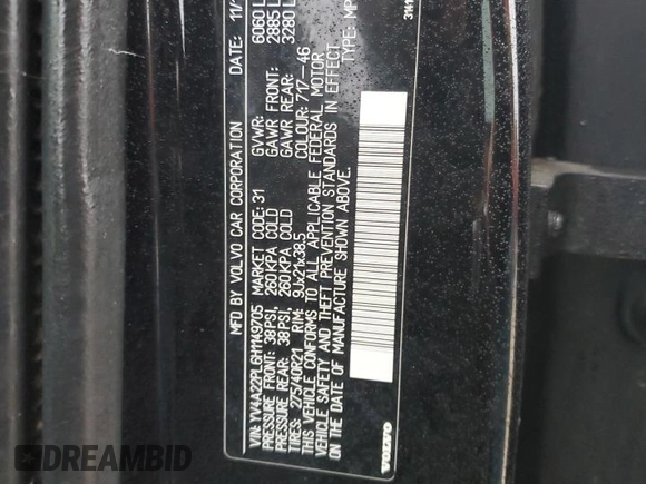 2017 Volvo XC90 Inscription with VIN YV4A22PL6H1149705, listed as a Copart auction lot 42707005 with 0 mi miles and Salvage Title. Bid and sale history available at carsss.com. Image 15.