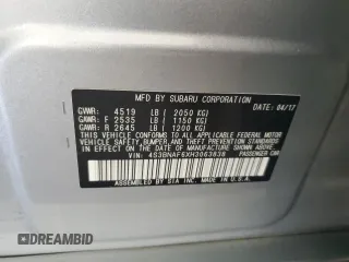 2017 Subaru Legacy Premium with VIN 4S3BNAF6XH3063838, listed as a Copart auction lot 59333405 with 141,463 mi miles and Salvage title. Bid and sale history available at DreamBid. Image 13.