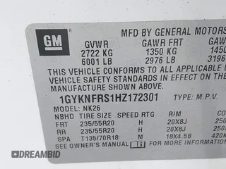 2017 Cadillac XT5 Platinum AWD with VIN 1GYKNFRS1HZ172301, listed as a IAAI auction lot 41847790 with 132,314 mi miles. Bid and sale history available at carsss.com. Image 9.