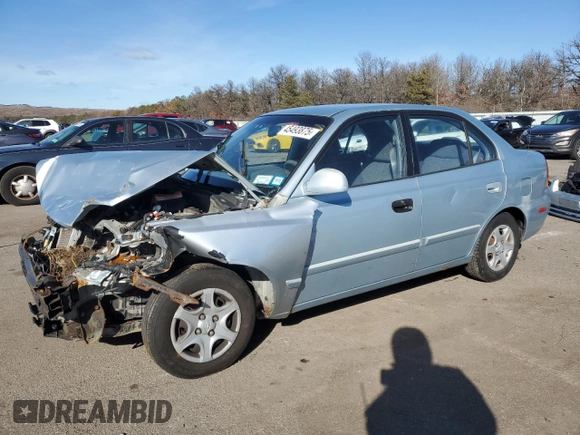 2003 Hyundai Accent GL with VIN KMHCG45C23U428132, listed as a Copart auction lot 45493875 with 0 mi miles and Salvage Title. Bid and sale history available at carsss.com. Image 1.