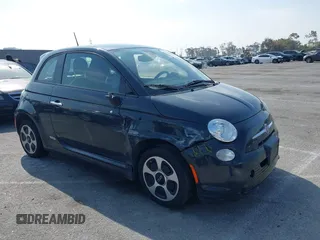 2017 FIAT 500e with VIN 3C3CFFGE1HT609228, listed as a IAAI auction lot 42102842 with 63,673 mi miles. Bid and sale history available at carsss.com. Image 1.