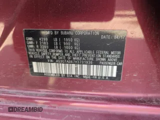 2017 Subaru Impreza Premium z VIN 4S3GTAB67H3731936, wystawiony jako Copart lot #54344765 z przebiegiem 88 564 mil mil oraz Szkoda całkowita • Salvage title. Historia ofert i sprzedaży dostępna na DreamBid. Obrazek 12.