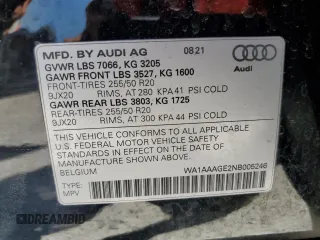2022 Audi e-tron Premium with VIN WA1AAAGE2NB005246, listed as a Copart auction lot 56534103 with 26,794 mi miles. Bid and sale history available at carsss.com. Image 13.