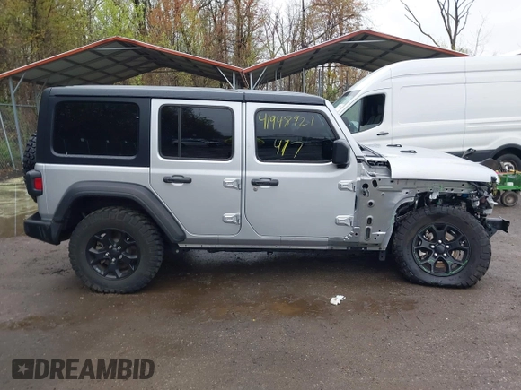 2022 Jeep Wrangler Unlimited Willys Sport with VIN 1C4HJXDM9NW272685, listed as a IAAI auction lot 41948921 with Not provided miles and . Bid and sale history available at DreamBid. Image 13.