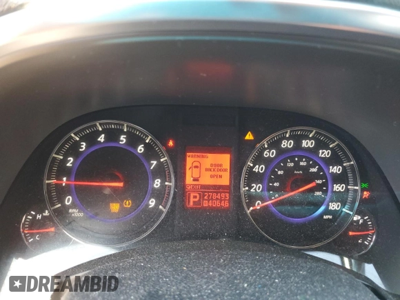 2009 Infiniti FX with VIN JNRAS18U39M100708, listed as a Copart auction lot 48199895 with 278,493 mi miles and Salvage title. Bid and sale history available at DreamBid. Image 9.