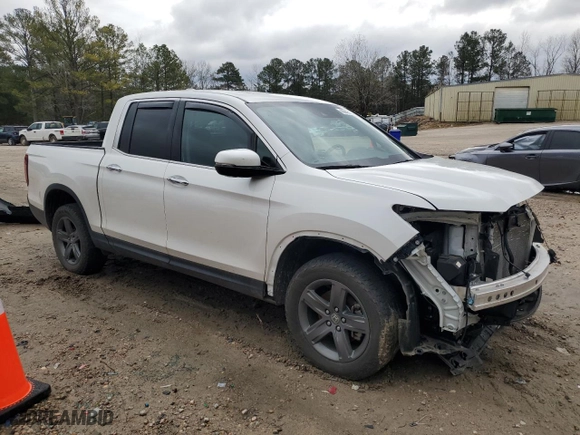 2023 Honda Ridgeline RTL-E with VIN 5FPYK3F77PB000373, listed as a Copart auction lot 44445135 with NaN miles and Salvage Title. Bid and sale history available at carsss.com. Image 4.