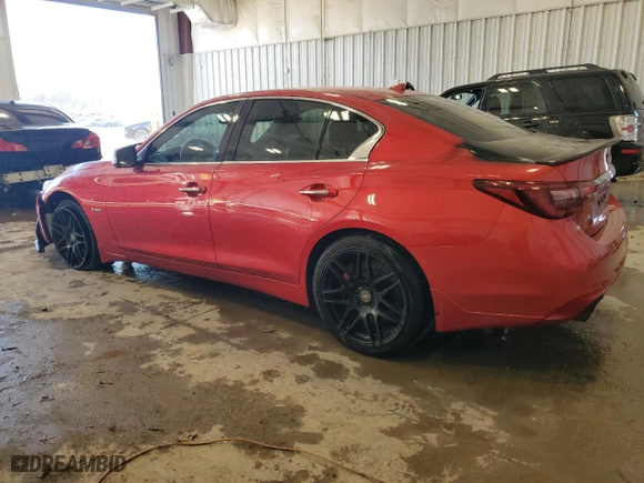 2018 Infiniti Q50 RED SPORT 400 with VIN JN1FV7AR8JM480884, listed as a Copart auction lot 80884524 with 78,458 mi miles and Salvage Title. Bid and sale history available at carsss.com. Image 2.