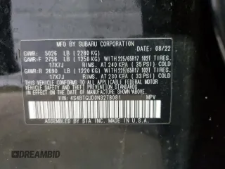2022 Subaru Outback Wilderness with VIN 4S4BTGUD0N3278081, listed as a Copart auction lot 55194535 with 29,605 mi miles and Salvage title. Bid and sale history available at DreamBid. Image 14.