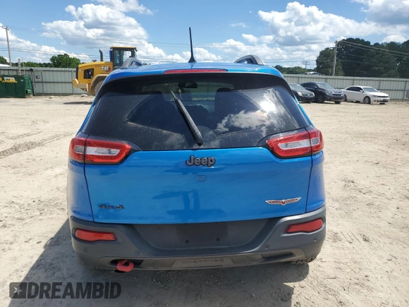 2018 Jeep Cherokee Trailhawk with VIN 1C4PJMBB4JD526014, listed as a Copart auction lot 58728255 with 76,655 mi miles and Salvage title. Bid and sale history available at DreamBid. Image 6.