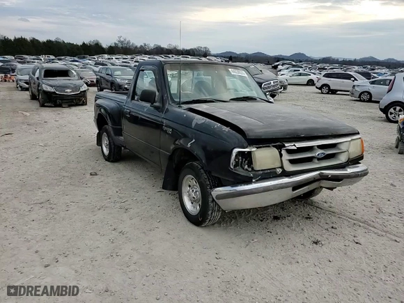 1996 Ford Ranger XL with VIN 1FTCR10AXTPA42589, listed as a Copart auction lot 44038635 with 332,201 mi miles and Salvage Title. Bid and sale history available at carsss.com. Image 10.