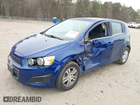 2014 Chevrolet Sonic LT with VIN 1G1JC6SB6E4134503, listed as a IAAI auction lot 41364166 with 124,225 mi miles. Bid and sale history available at carsss.com. Image 2.